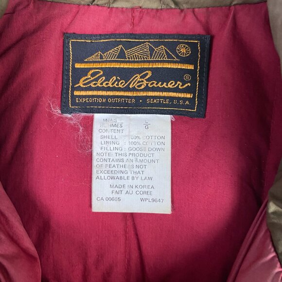 Vintage Eddie Bauer Vest Men's Large Khaki Full Zip Utility Hiking Outdoor Korea - Picture 2 of 16
